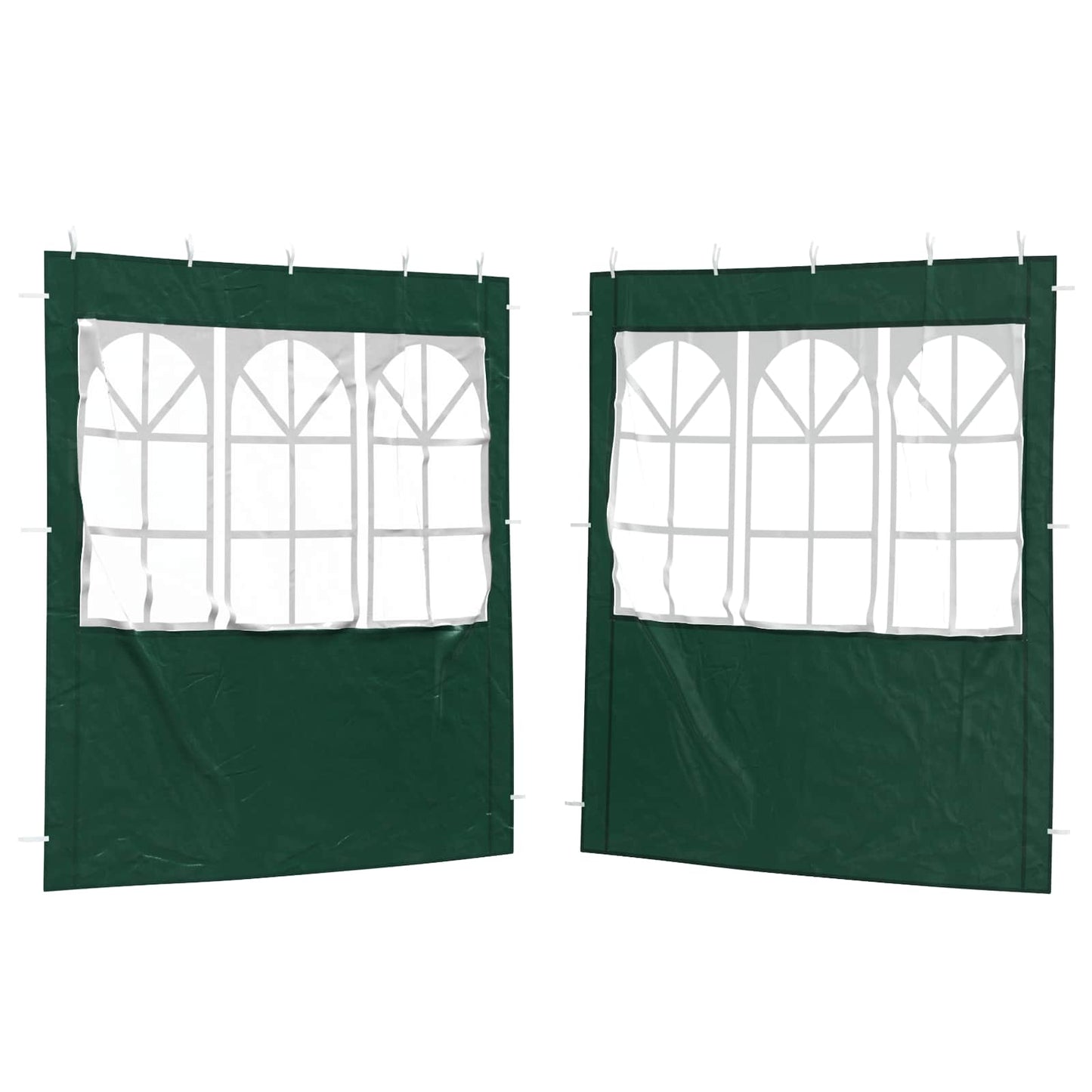 Party Tent Zijwand 2 pcs 200 x 195 cm Groen PE en staal
