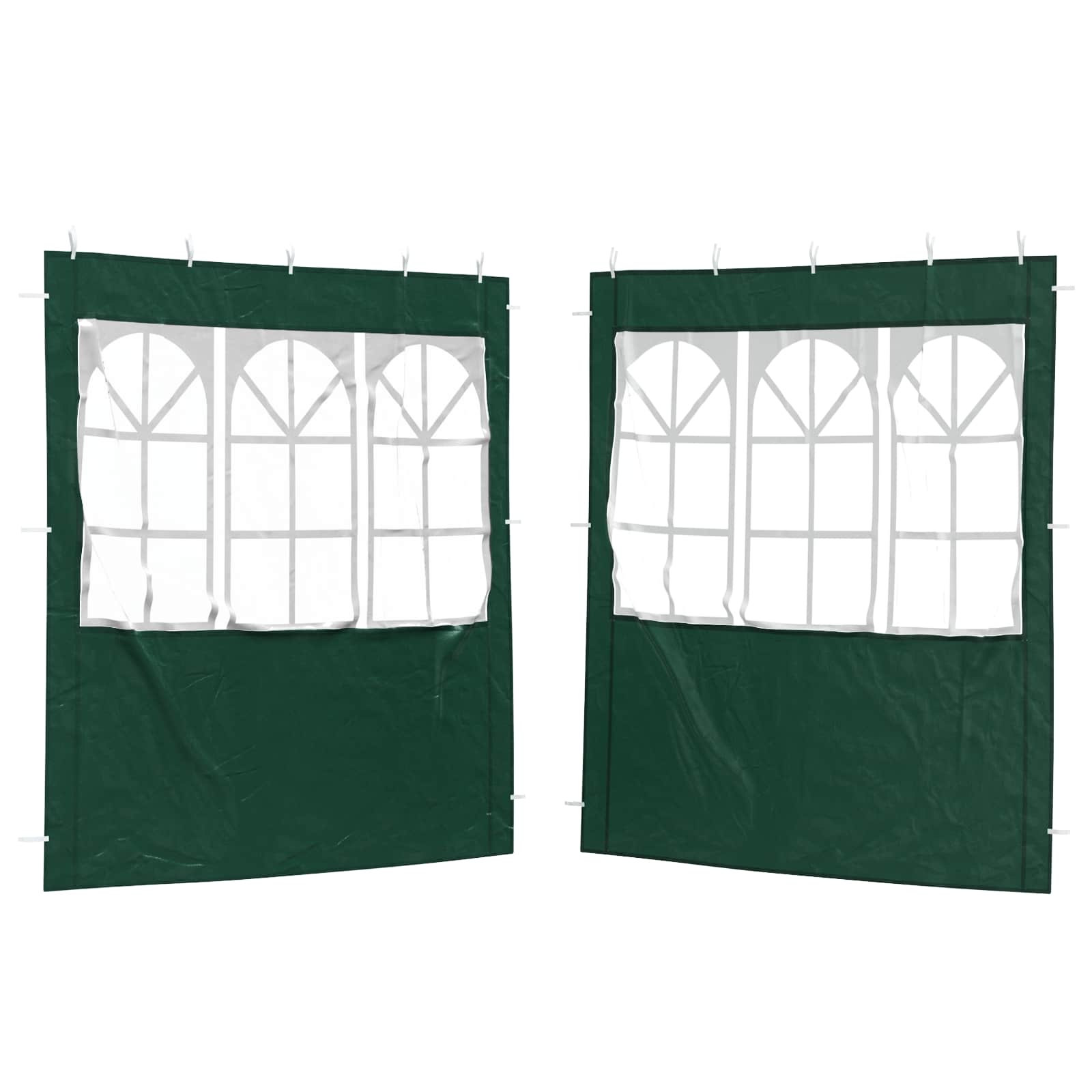Party Tent Zijwand 2 pcs 200 x 195 cm Groen PE en staal