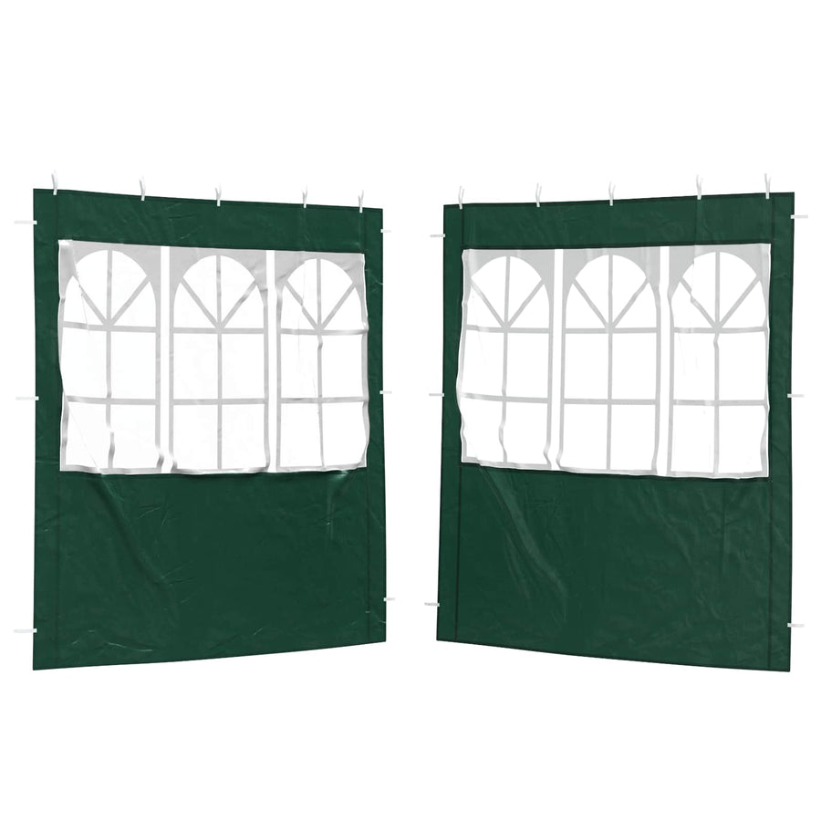 Party Tent Zijwand 2 pcs 200 x 195 cm Groen PE en staal