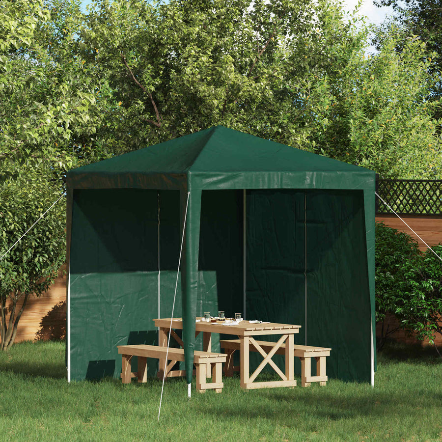 Party Tent Zijwand 2 pcs Groen 200 x 195 cm PE en staal
