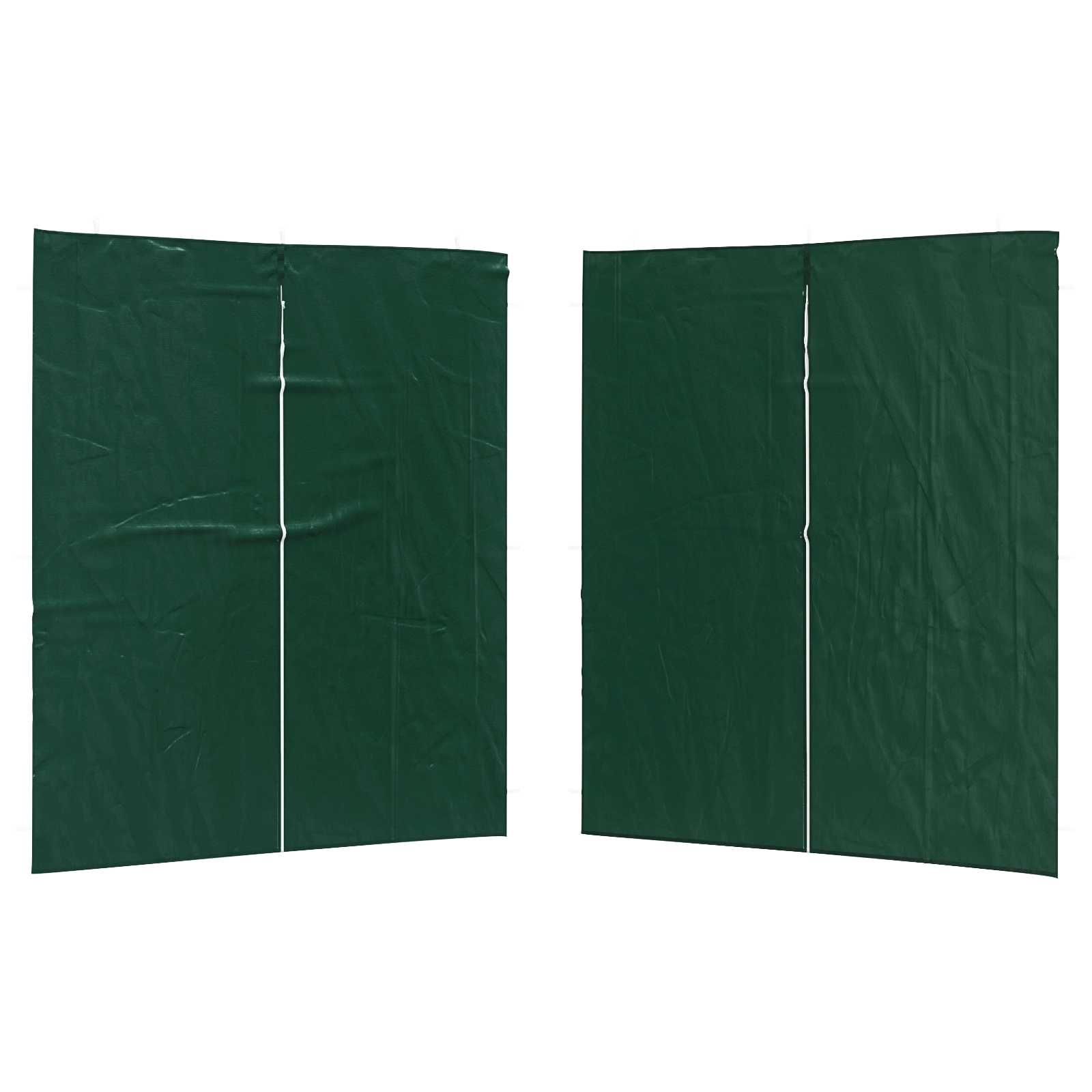 Party Tent Zijwand 2 pcs Groen 200 x 195 cm PE en staal
