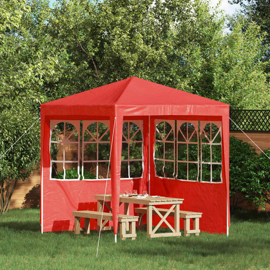 Party Tent Zijwand 2 pcs 200 x 195 cm Rood PE en staal