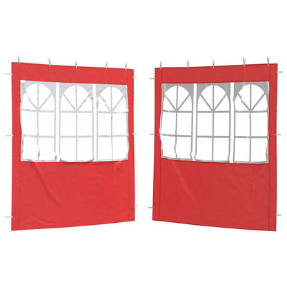 Party Tent Zijwand 2 pcs 200 x 195 cm Rood PE en staal
