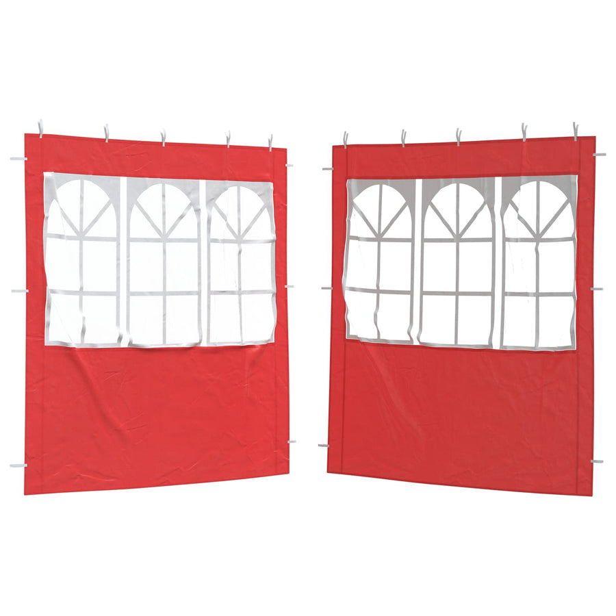 Party Tent Zijwand 2 pcs 200 x 195 cm Rood PE en staal