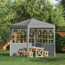 Party Tent Zijwand 2 pcs 200 x 195 cm Lichtgrijs PE en staal