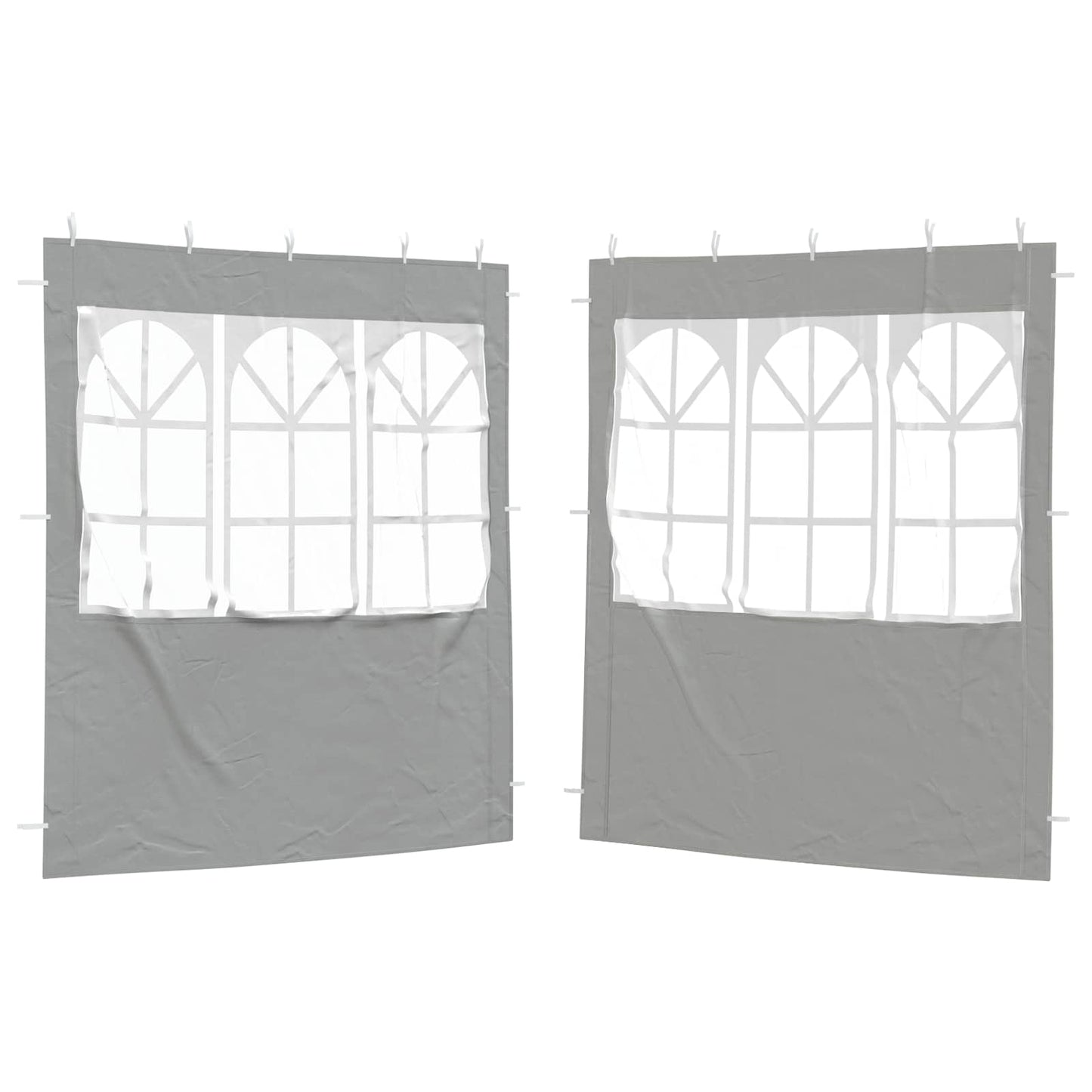 Party Tent Zijwand 2 pcs 200 x 195 cm Lichtgrijs PE en staal