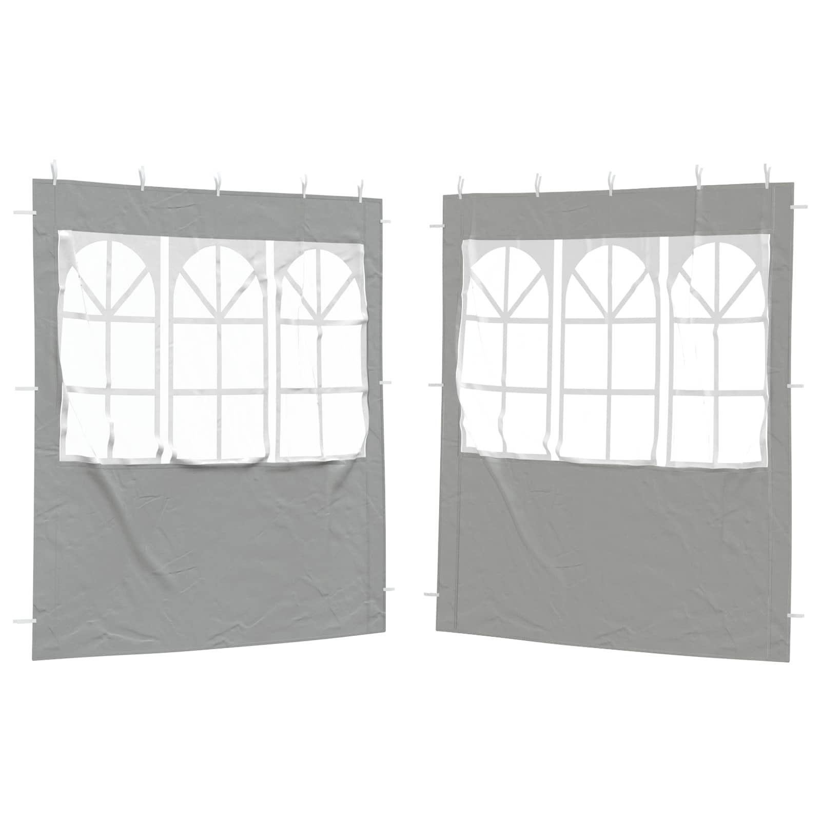 Party Tent Zijwand 2 pcs 200 x 195 cm Lichtgrijs PE en staal