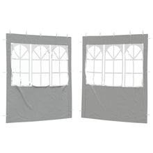 Party Tent Zijwand 2 pcs 200 x 195 cm Lichtgrijs PE en staal