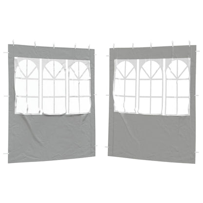 Party Tent Zijwand 2 pcs 200 x 195 cm Lichtgrijs PE en staal