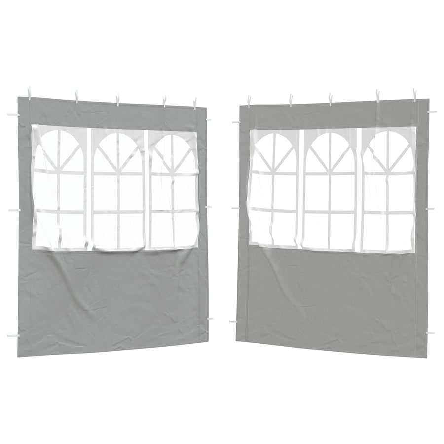 Party Tent Zijwand 2 pcs 200 x 195 cm Lichtgrijs PE en staal