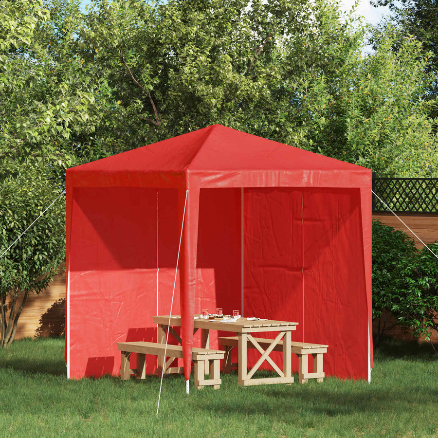 Party Tent Zijwand 2 pcs Rood 200 x 195 cm PE en staal