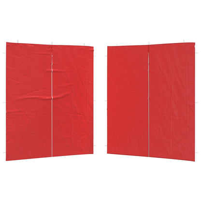 Party Tent Zijwand 2 pcs Rood 200 x 195 cm PE en staal