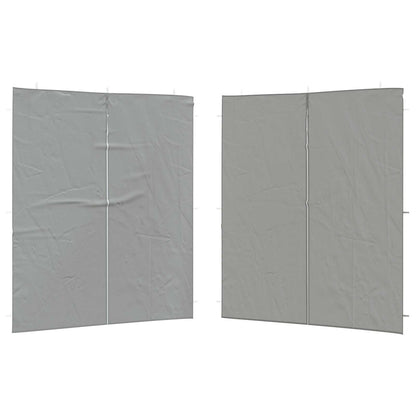 Party Tent Zijwand 2 pcs Lichtgrijs 200 x 195 cm PE en staal