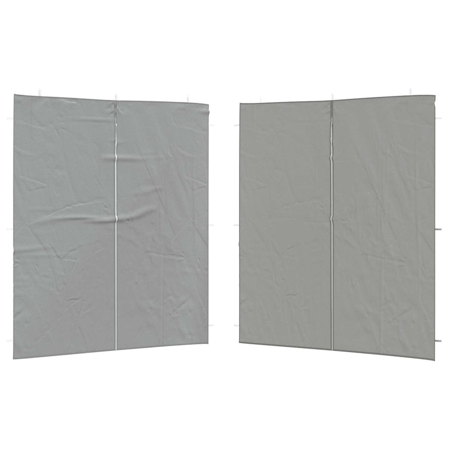Party Tent Zijwand 2 pcs Lichtgrijs 200 x 195 cm PE en staal