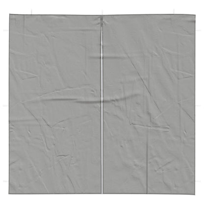 Party Tent Zijwand 2 pcs Lichtgrijs 200 x 195 cm PE en staal
