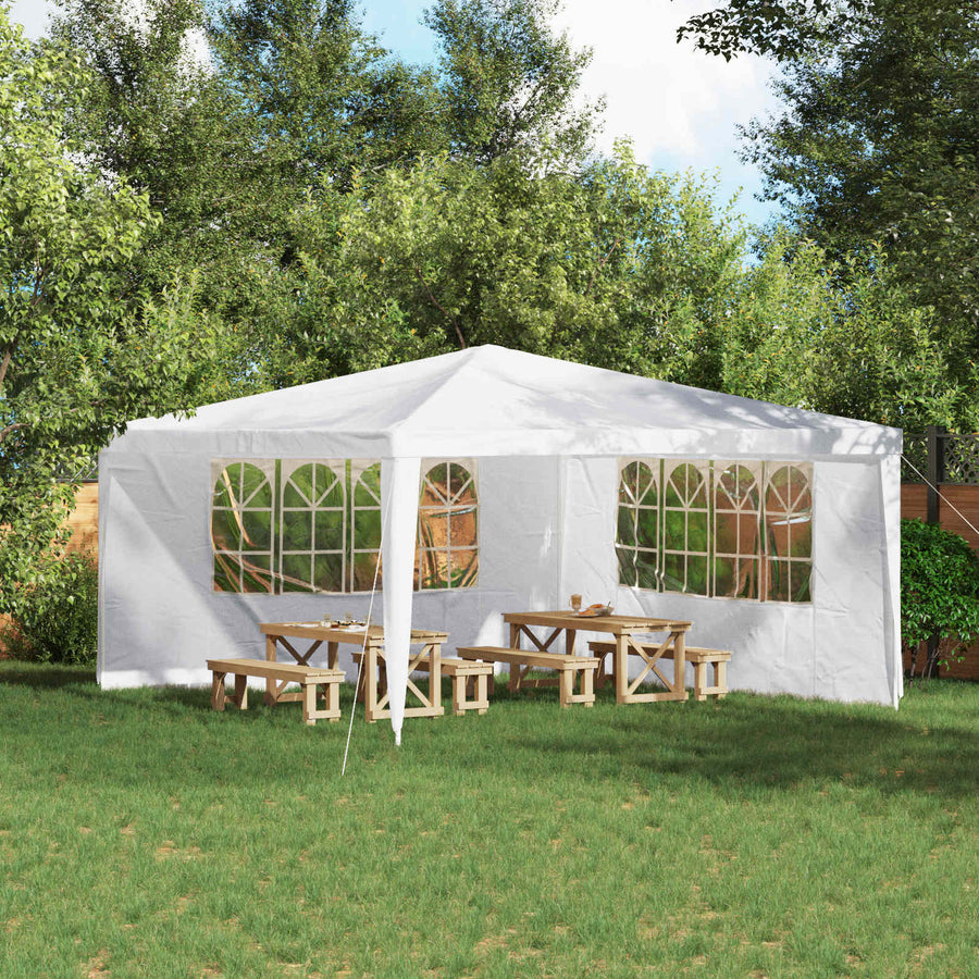 Party Tent Zijwand 2 pcs 400 x 195 cm Wit PE en staal
