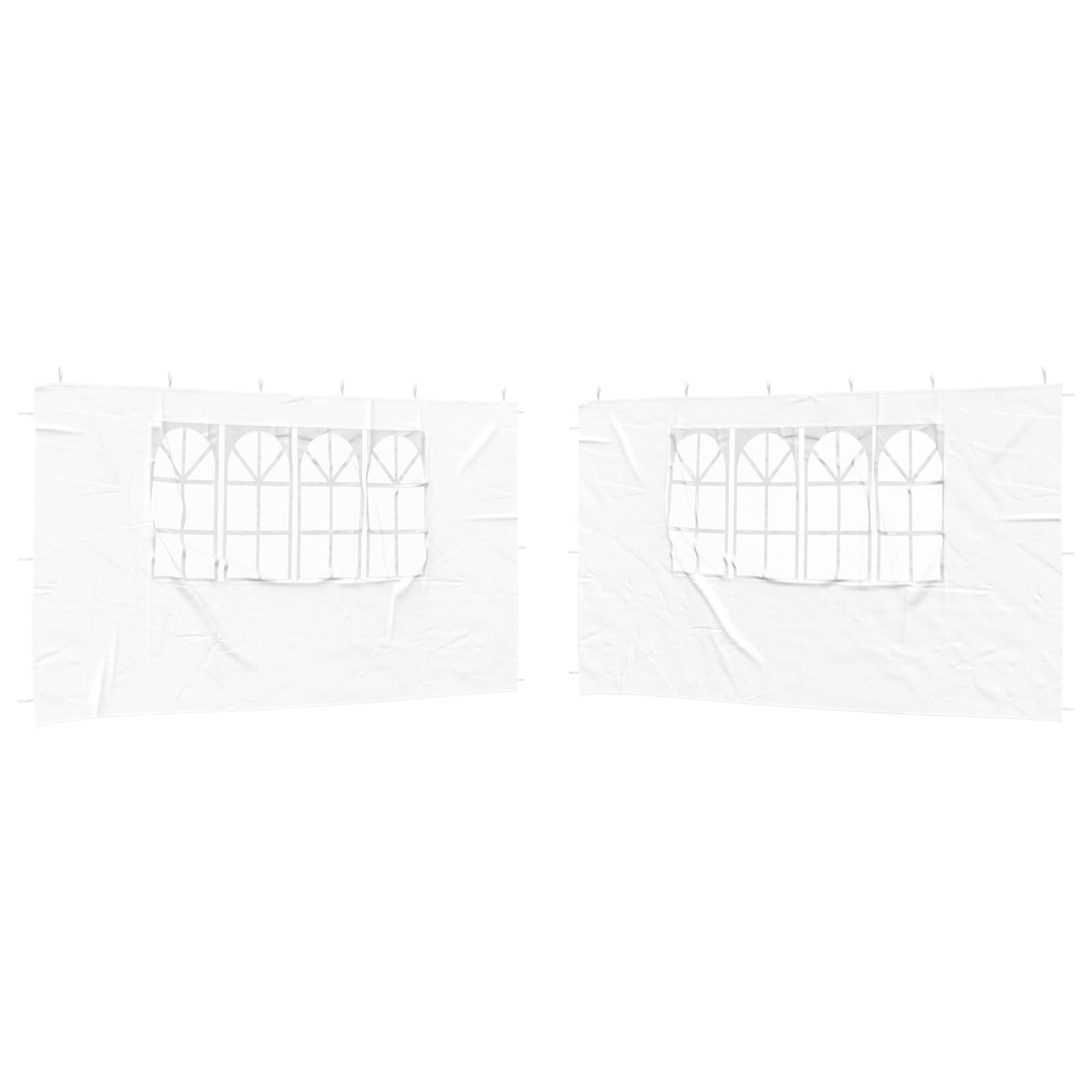 Party Tent Zijwand 2 pcs 400 x 195 cm Wit PE en staal