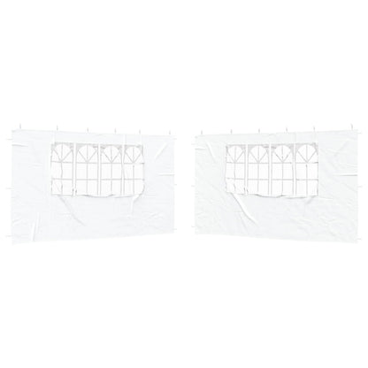 Party Tent Zijwand 2 pcs 400 x 195 cm Wit PE en staal