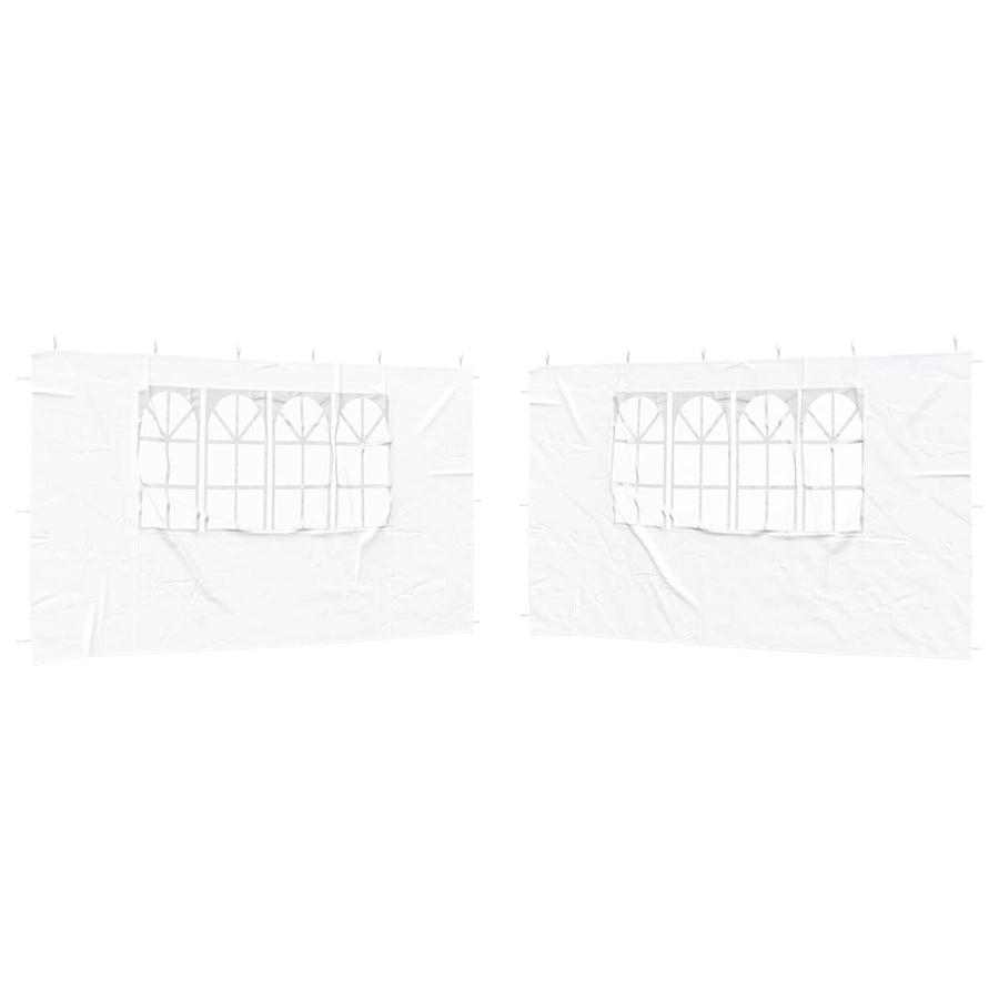 Party Tent Zijwand 2 pcs 400 x 195 cm Wit PE en staal