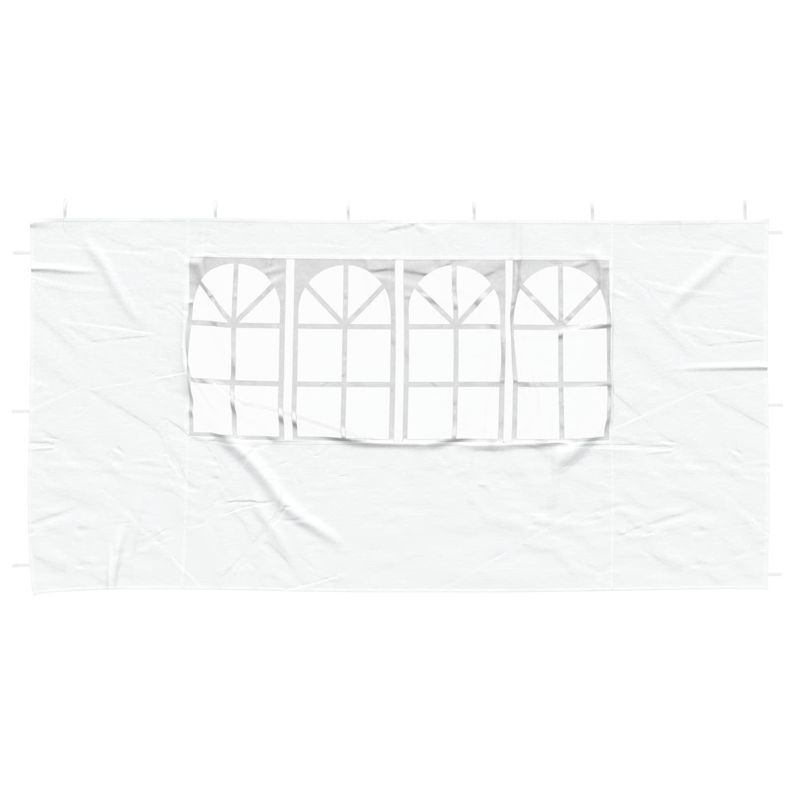 Party Tent Zijwand 2 pcs 400 x 195 cm Wit PE en staal