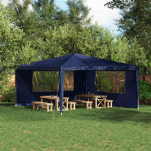 Party Tent Zijwand 2 pcs 400 x 195 cm Blauw PE en staal