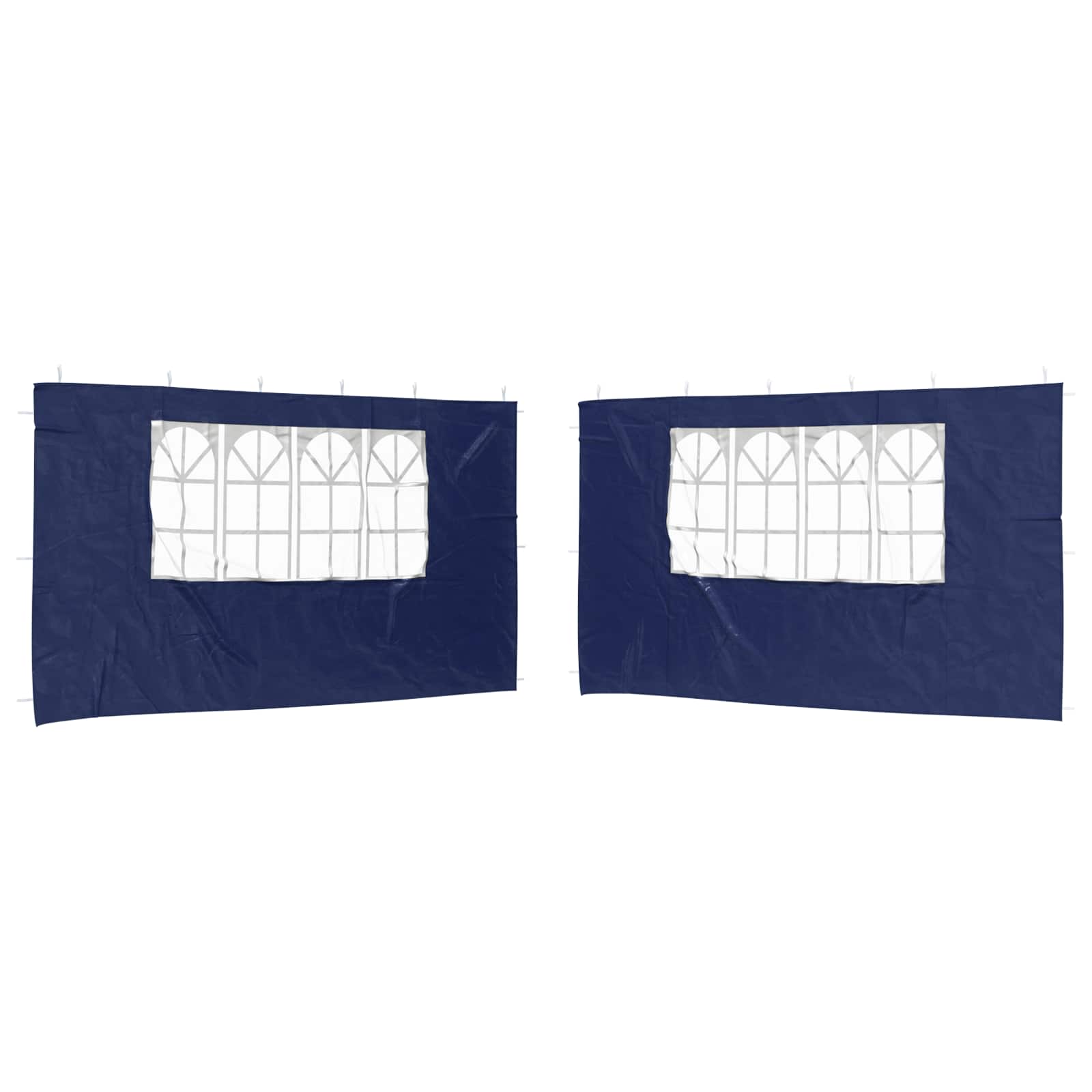 Party Tent Zijwand 2 pcs 400 x 195 cm Blauw PE en staal
