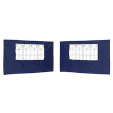 Party Tent Zijwand 2 pcs 400 x 195 cm Blauw PE en staal