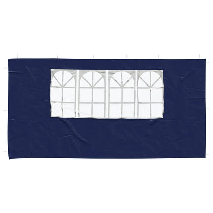 Party Tent Zijwand 2 pcs 400 x 195 cm Blauw PE en staal