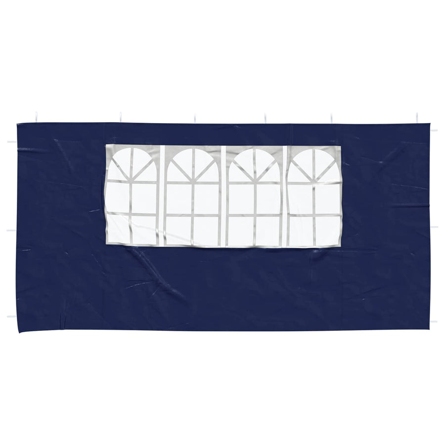 Party Tent Zijwand 2 pcs 400 x 195 cm Blauw PE en staal