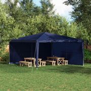 Partytent zijwand 2 stuks blauw 400x195 cm