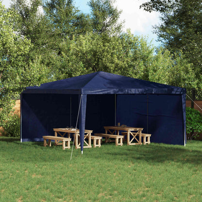 Party Tent Zijwand 2 pcs Blauw 400 x 195 cm PE en staal