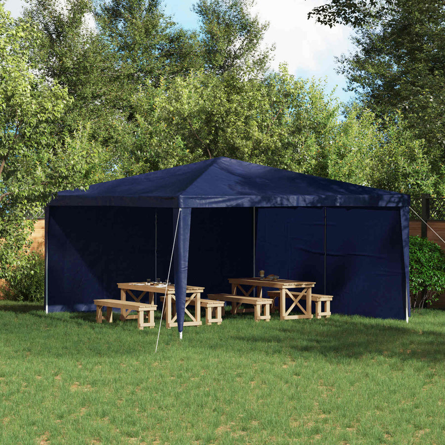 Party Tent Zijwand 2 pcs Blauw 400 x 195 cm PE en staal