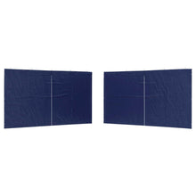 Party Tent Zijwand 2 pcs Blauw 400 x 195 cm PE en staal