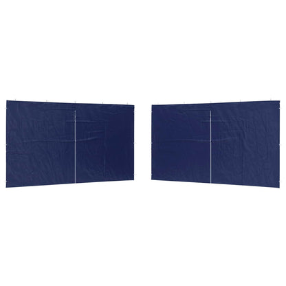 Party Tent Zijwand 2 pcs Blauw 400 x 195 cm PE en staal