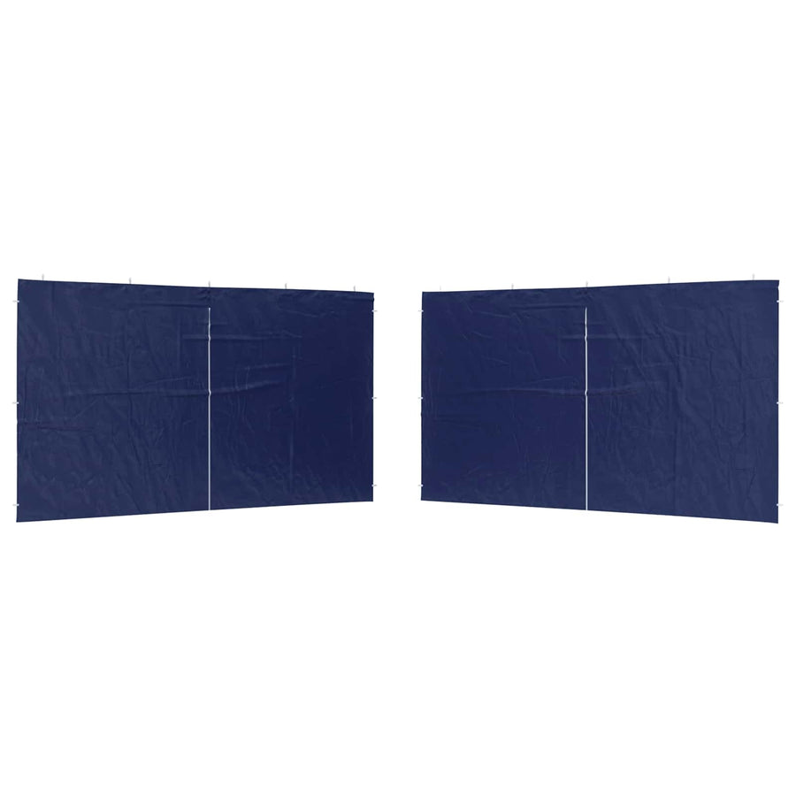 Party Tent Zijwand 2 pcs Blauw 400 x 195 cm PE en staal