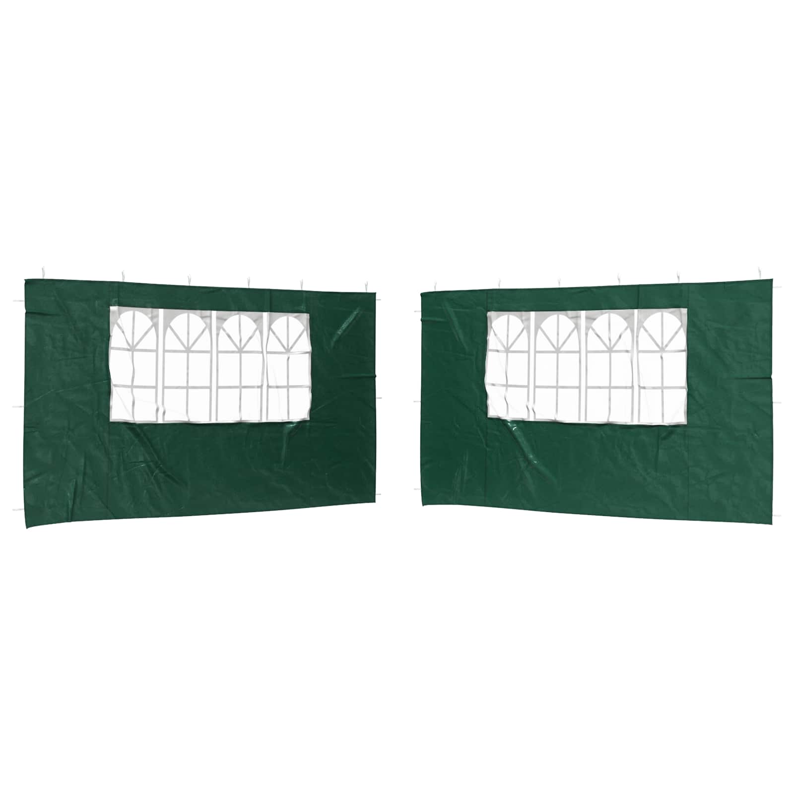 Party Tent Zijwand 2 pcs 400 x 195 cm Groen PE en staal