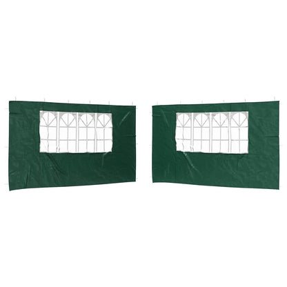 Party Tent Zijwand 2 pcs 400 x 195 cm Groen PE en staal