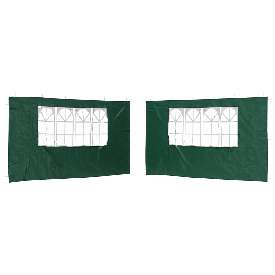 Party Tent Zijwand 2 pcs 400 x 195 cm Groen PE en staal