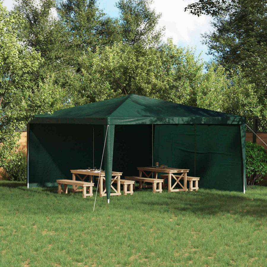 Party Tent Zijwand 2 pcs Groen 400 x 195 cm PE en staal