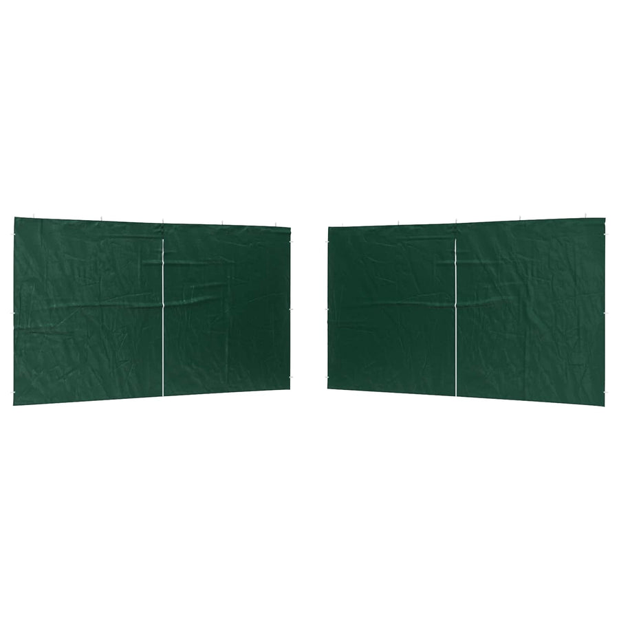 Party Tent Zijwand 2 pcs Groen 400 x 195 cm PE en staal