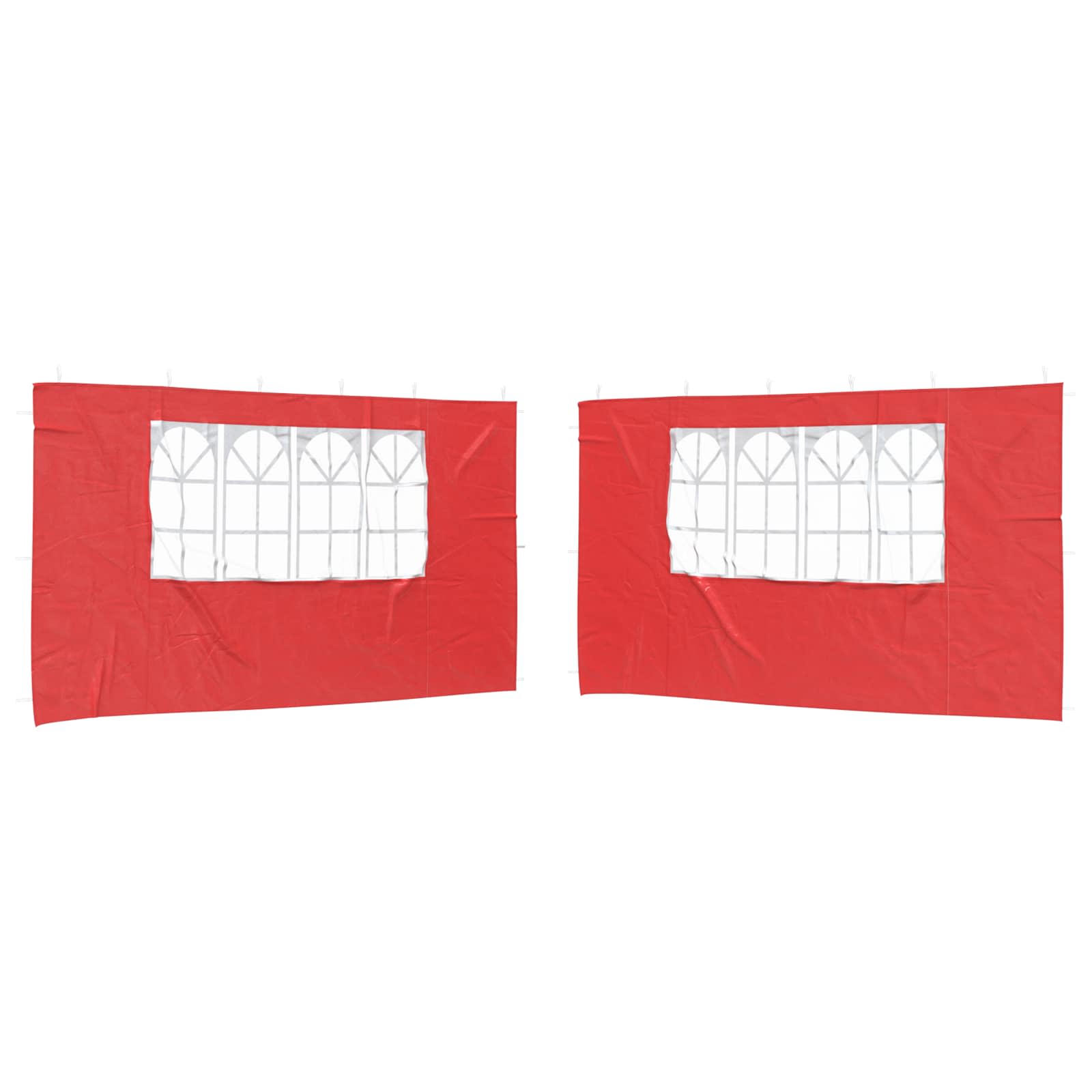 Party Tent Zijwand 2 pcs 400 x 195 cm Rood PE en staal