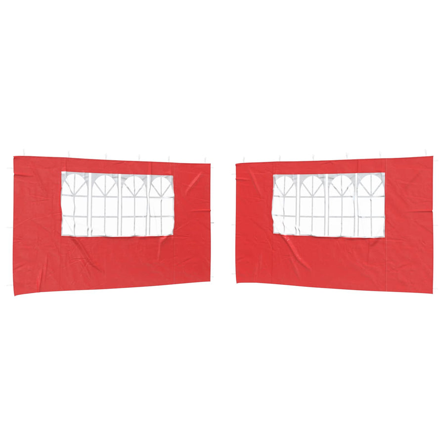 Party Tent Zijwand 2 pcs 400 x 195 cm Rood PE en staal