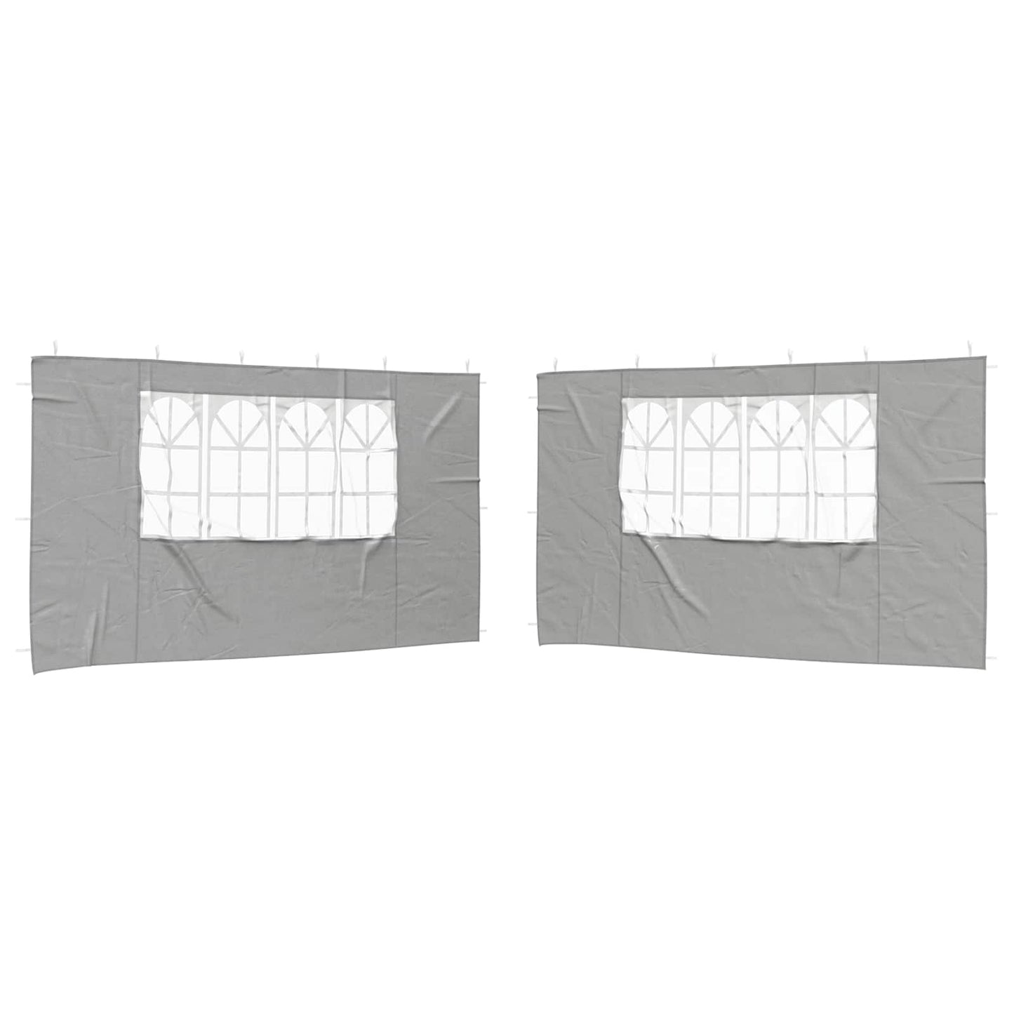 Party Tent Zijwand 2 pcs 400 x 195 cm Lichtgrijs PE en staal
