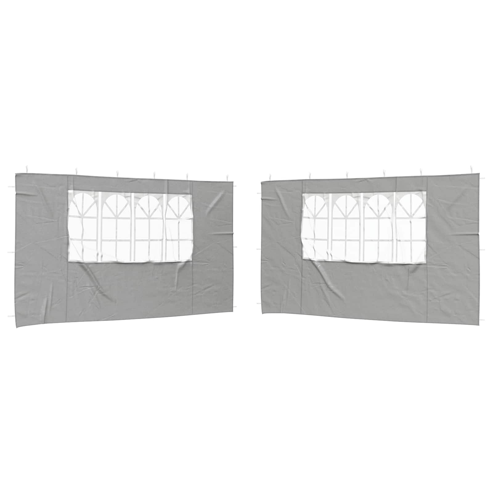 Party Tent Zijwand 2 pcs 400 x 195 cm Lichtgrijs PE en staal