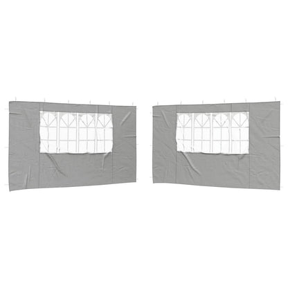 Party Tent Zijwand 2 pcs 400 x 195 cm Lichtgrijs PE en staal