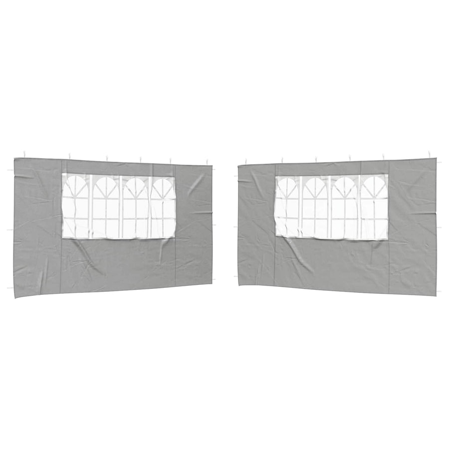 Party Tent Zijwand 2 pcs 400 x 195 cm Lichtgrijs PE en staal