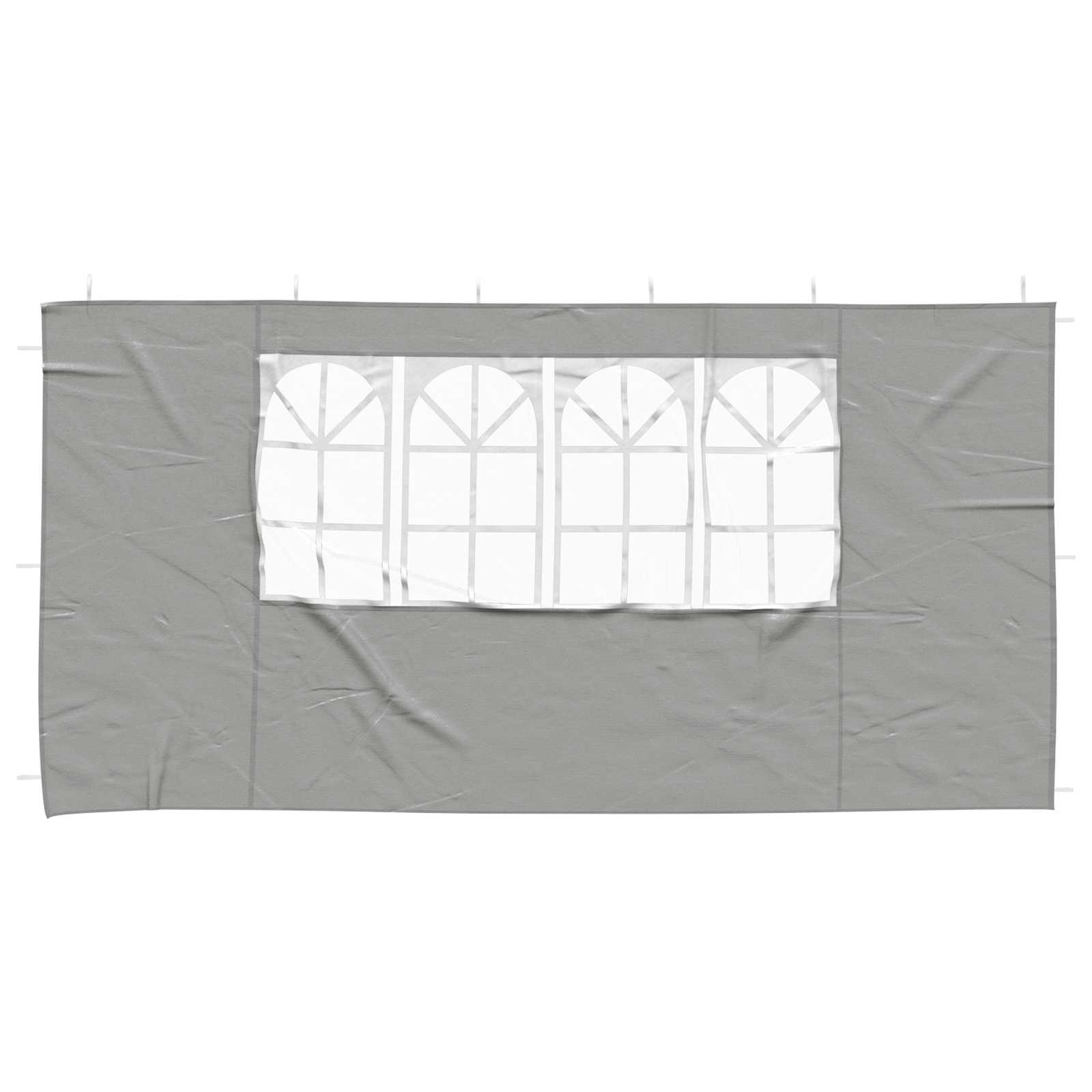 Party Tent Zijwand 2 pcs 400 x 195 cm Lichtgrijs PE en staal