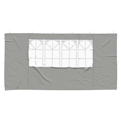 Party Tent Zijwand 2 pcs 400 x 195 cm Lichtgrijs PE en staal