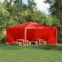 Party Tent Zijwand 2 pcs Rood 400 x 195 cm PE en staal
