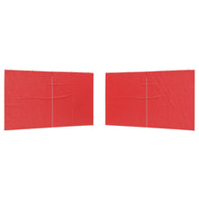 Party Tent Zijwand 2 pcs Rood 400 x 195 cm PE en staal